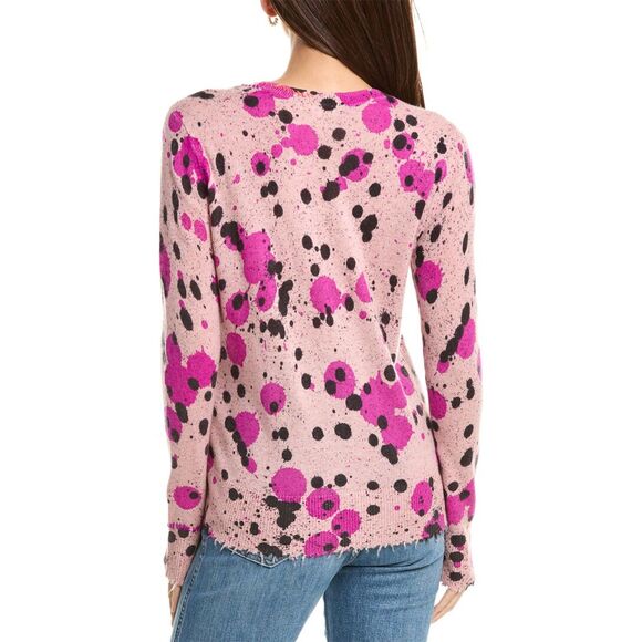 Lisa Todd Splatter Wool & Cashmere-Blend Sweater in Primrose, Size Medium - Picture 2 of 12